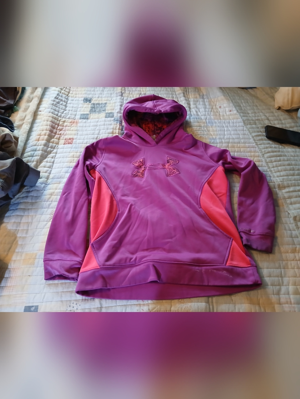 Under Armour Purple and Pink Girls' Pullover Hoodie